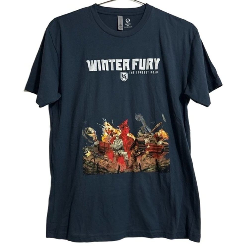 Next Level Apparel Mens Medium Dark blue T-Shirt‎ Graphic Winter Fury